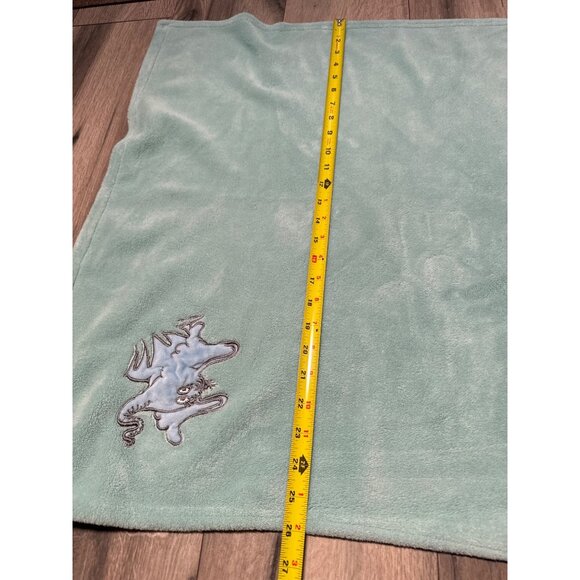Dr. Seuss Nursery Baby Blanket Soft Fleece Green 26”x38” Horton Elephant Embroid - Picture 5 of 6